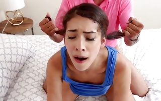 Deep hard sex on bed with nasty teen GF Kitty Catherine