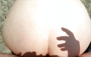 Lovely amateur blonde girlfriend gets doggystyle fucked outdoors