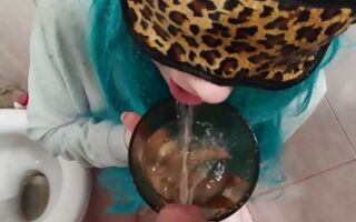 Nasty act of dick sucking and dirty piss swallowing