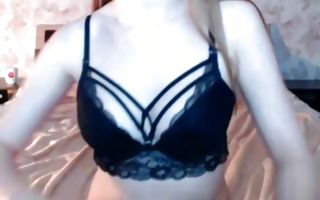 Naughty brunette sucks a huge ramrod and gets fingered